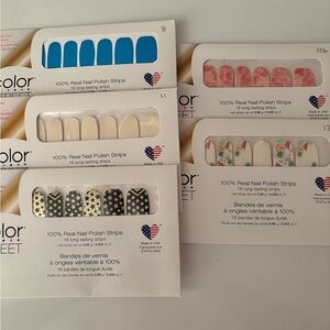 Color Street Press-On Nails - Blue, Pink, Cream, Black, White
